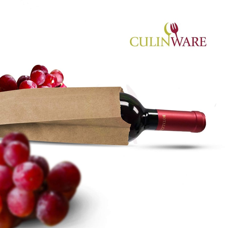 CulinWare Wine Paper Bags Brown Kraft, Unprinted Grocery Liquor Bags - Craft Bags 500/Pack (Pint) - Image 5